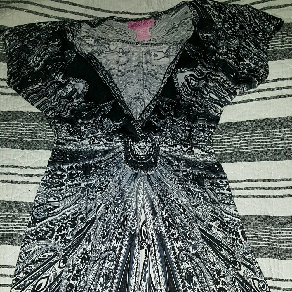 Black and white dress shirt